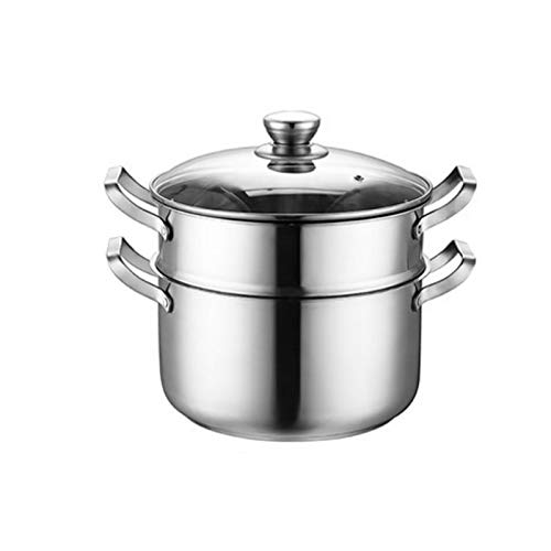 Marmite en acier inoxydable compatible induction et gaz avec cuiseur vapeur