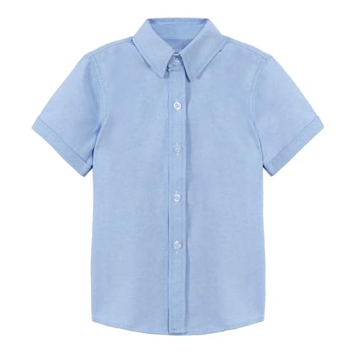 Mud Kingdom Boys Shirt Short Sleeve Oxford Summer Fashion Casual Button-Down Plain Shirts