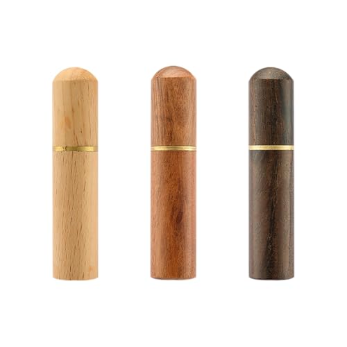 GSHLLO 3 peças de estojo portátil de madeira para palito de dente pequeno suporte de palheta de madeira estojos dispensadores de palito de dente mini caixas de armazenamento de agulha de costura para