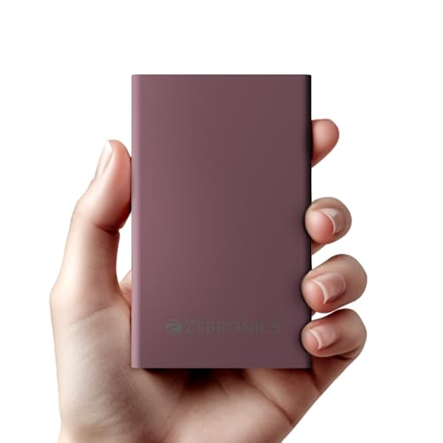 Image of ZEBRONICS EnergiTank 10MR1, Metal Power Bank, 10000 mAh, 22.5W Super Fast Charging PD 3.0 (PPS), Sleek & Stylish, Type C & USB Port, LED Indicator, for iPhone, Android, Tablets, Airpods (Raspberry)