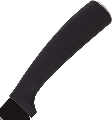 Tower Kitchen Set with Acrylic Knife Block, Black and White Groove Blades Handles, 5-Piece, Stainless Steel