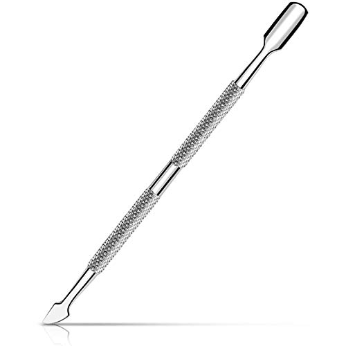 JUNGEN Herramientas de Manicura Empuja el Cuchillo de Acero Inoxidable Doble Empuja de la Cutícula (Plata)