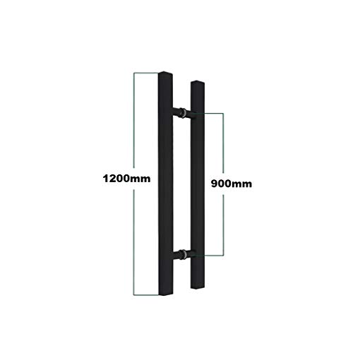Poignée porte coulissante acier inoxydable noir robuste push-pull - 3