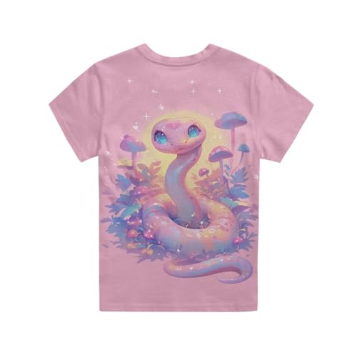 Image of Kids Graphic T-Shirt Boys Girls Novelty Tees Top Short Sleeve Shirts Summer Blouses 3-16