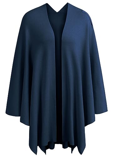 PULI Damen Poncho Schal Cashmere Feeling Strick Cape Cardigan Für Frauen Geschenk Für Mutter
