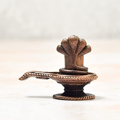 Copper Idols India 1.6-Inch Handmade Copper Shivalinga with Patina Antique Finish – 70g