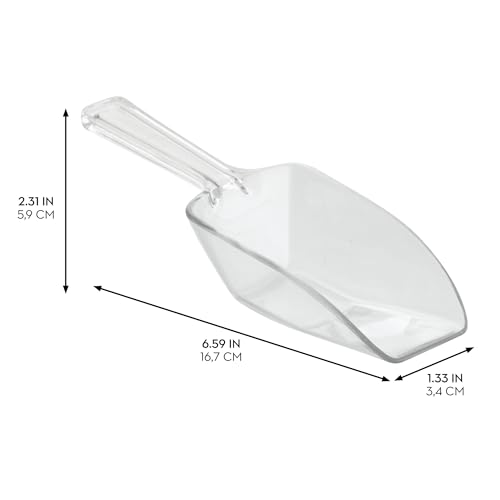 iDesign Measuring Scoop Set of 4, Large Measuring Spoons Made of Durable Plastic, Scoops for Sweets, Kitchen, Flour, Pantry and Utility Room, Clear, 31242