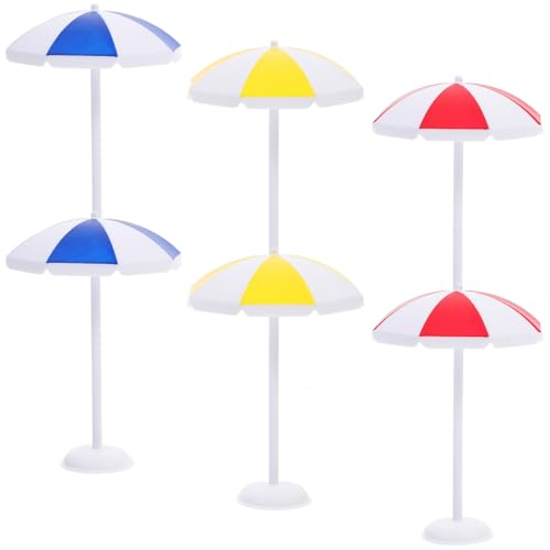 INOOMP 6 PièCes Mini Parasol De Plage Miniature pour Maison De PoupéE Accessoires DéCoratifs Micro Paysage Parapluie Pare-Soleil pour DéCor IntéRieur Et ExtéRieur...