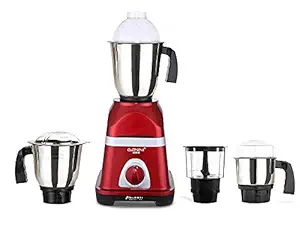 Gemini Triaa 600W Mixer Grinder with 3 Stainless Steel Jars and Chopper Jar (1 Wet Jar, 1 Dry Jar and 1 Chutney Jar), Red.Make in India(ISI Certified)