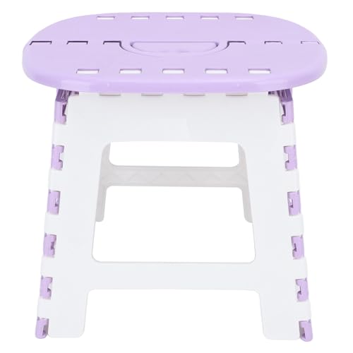 HERCHR Sgabello Pieghevole, Sgabello Pieghevole Sgabello per Bambini Sgabello da Bagno Sgabello per Piccoli Gradini Sgabello in Plastica(Viola)