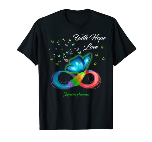 Photo de Butterfly Faith Hope Love Sensibilisation à la dépression T-Shirt