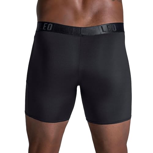 Leo lange Boxer Shorts mit seitlichen Taschen zum Trainieren und Reisen3