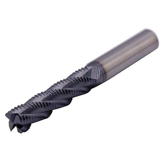 Image of 1 /2 inch 4 Flute Solid Carbide Long Roughing End Mill, ALCrSiN Nano Coated | 35 Degree Helix, 1 /2 inch Cutting Diameter, 1 /2 inch Shank Diameter, 2 inch Length of Cut, 4 inch Overall Length