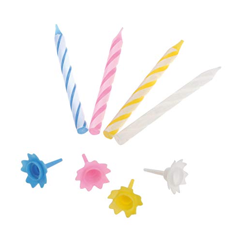 Westmark Bougies d'Anniversaire et de Fête, 24 Pièces, Avec Bobèches, Cire/Plastique,...