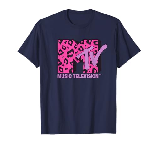 MTV Logo Pink Leopard Print T-Shirt