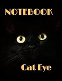 Cat eye notebook: white notebook paperback for use with gel pens, Reverse color magazine with white pages , cat eyes, Textured college (white paper ... pages paperback sketchbook notebook journal