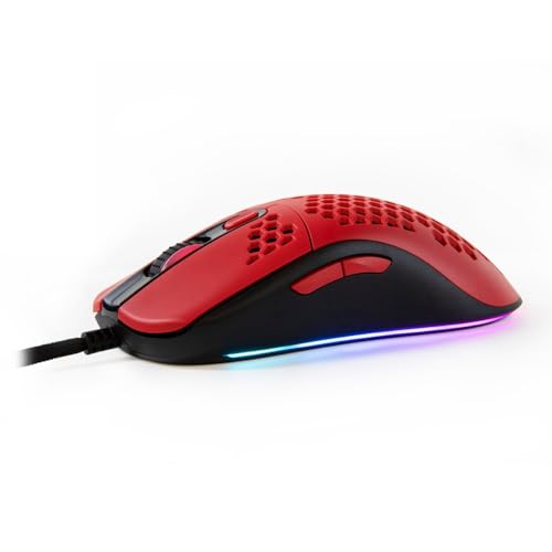 AROZZI RATON GAMING FAVO ULTRA LIGHT SCHWARZ/ROT