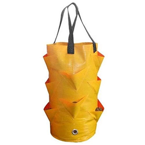 Preisvergleich Produktbild KangKangPL Breite Anwendung PE Stoff Erdbeere-Pflanzer Pflanzbeutel Sämling Töpfe Garten Wandbehang Blumen Outdoor-Samen Tomatenpflanztasche Einfach zu verwenden (Color : Yellow)