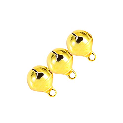 100 peças de mini sinos para artesanato, decorações de sinos dourados de 1,2 cm para Natal, férias,