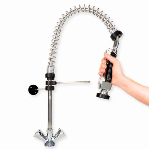 GOLDMAN SERVICE | Grifo Pomo Extensible para Fregadero Lavabo de Cocina con Spray Ducha. Usos Industrial Hostelería y Hogar