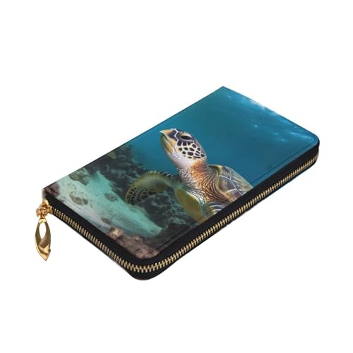 Sea Turtle Wallet For Women Men Clutch Rfid Blocking Leather Wallets Large Capacity Purse Credit Card Holder Money Case With Zipper Phone Holder Long Travel Purse3