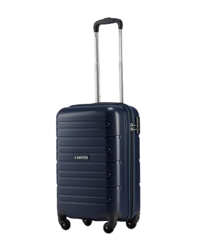 Image of SNITCH Loop Cabin Size Blue Polypropylene Hard Travel Suitcase - Trolley Bag Small & Luggage with 4 Wheels, Secure Lock & Free Shoe Bag
