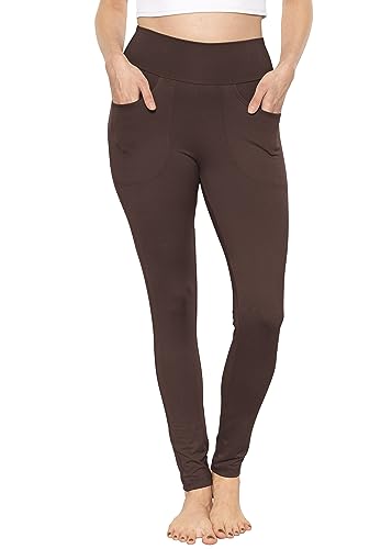 STRETCH IS COMFORT Women's High Waist Cotton Stretch Pencil Leggings w/Pockets