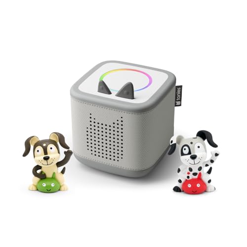tonies Toniebox 2 Bundle Incl. 2 Tonie: Lieblings-Kinderlieder, Mondgrau, Audioplayer für Hörbücher, Lieder, Einschlafen und Tonieplay für Kinder