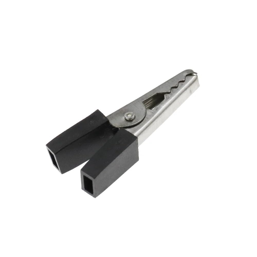 Crocodile Clips 10PCS Insulated Crocodile Clips 35MM 50MM Plastic Handle Cable Lead Testing Metal Alligator(35mm Black)