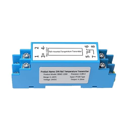 Transmisor de temperatura PT100 de 35mm con salida 0-5V para carril DIN