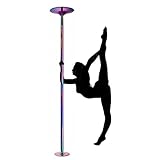 ASerZenith Palo da Ballo Girevole Professionale Kit Palo da Ballo Girevole, Palo da Ballo Estensibile per Soffitti Alti da 7,3 A 12,5 Piedi Casa Camera Appartamento Club, Palo da Sp,Color-372-380cm