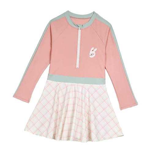 Girls Swimdress Elastic Children Swimsuit for Swim Pool Parks Water Sports Bunny Design Quick Dry Nylon