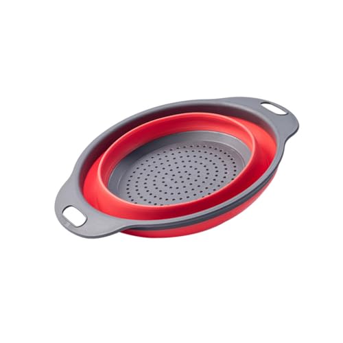 Cestello di scarico strato di scolapasta ripiegato Filtro retrattile, Rosso, Piccolo