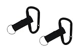 2PK VAS #8 80mm Aluminum Snap Link Carabiner w Black Key Ring Strap- Biner N Things Ships Tactical Black