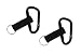 2PK VAS #8 80mm Aluminum Snap Link Carabiner w Black Key Ring Strap- Biner N Things Ships Tactical Black