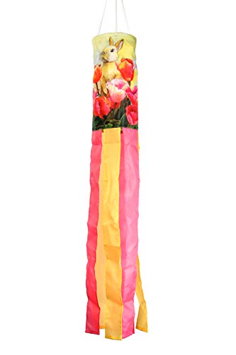 Toland Home Garden 162511 Bunny Tulip Decorative Windsock, Multicolor