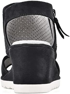 CLIFFS BY WHITE MOUNTAIN Shoes Abby Women's Wedge Sandal, Black/Suedette, 6 M | Image 4