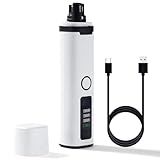 Dukuueie Dog Nail Trimmers, 3-Speed Electric Dog Nail Grinder with LED Lights, Rechargeable Nail Trimmers for Cats and Dogs White