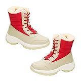 KOMBIUDA Botines de para Mujer con Forro de Sintética Cordones Ajustables Diseño Cálido y Plataforma Antideslizante para Invierno y Diario