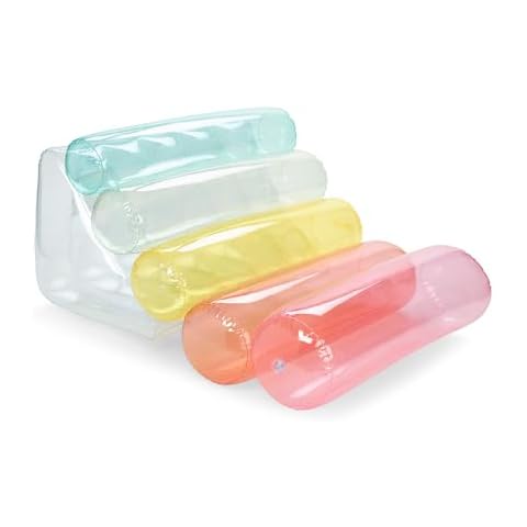 FUNBOY Multi Color Clear Rainbow Leisure Water Chair Tube Pool Float Large Perfect for Summer Pool Parties Cover