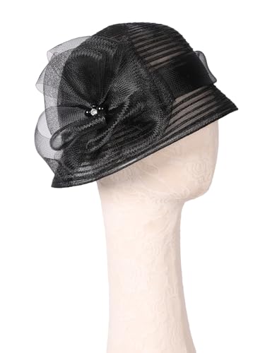 Sombrero Kentucky Fascinator con Velo y Flor para Mujer miniatura 6