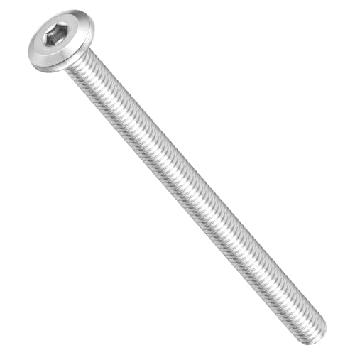 Image of METALLIXITY Flat Head Hex Socket Cap Screws Bolts(M6-1x80) 15Pcs, 304 Stainless Steel Hex Socket Furniture Bolts Screws - for Furniture Woodworking Project, Silver Tone