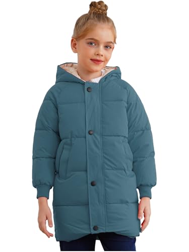 easyforever Kids Girls Winter Coat Warm Waterproof Long Puffer Jacket Water Resistant Quilted Snow Outwear with Hood