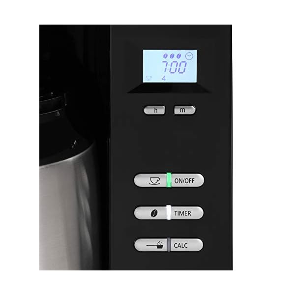 Melitta AromaFresh - Filterkaffeemaschine - integriertes Mahlwerk - mit Thermkanne - Tropfstopp - 10 Tassen - Schwarz (1021-12) – Bild 7