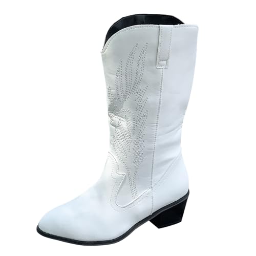 Bota Para Mujeres Con Cremallera Bota De Cuero Con Tacón Ancho Bajo Botas De Lluvia Caliente Mediados De La Mollet Impermeable Zapatos Botas De Invierno Chic Clásico Zapatos De Trabajo Antideslizante