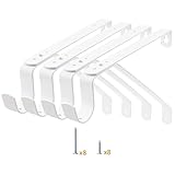 Yarssihha 4 Pack Adjustable Closet Rod Bracket, Wall Mounted Closet Shelf Bracket, White Closet Rod Support Bracket with Screws