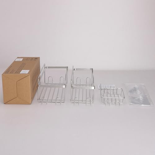 ALOCEO Shower Shelf No Drilling Pack of 3, Rustproof Shower Organiser, Shampoo Holder for Shower, Silver - Cosy Home Interiors ALOCEO Shower Shelf No Drilling Pack of 3, Rustproof Shower Organiser, Shampoo Holder for Shower, Silver - Image 13