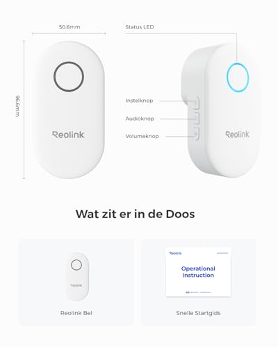 Reolink Digitale Bel, ALLEEN Compatibel met Reolink Doorbell WiFi/PoE V2 of Hogere Versie, Werkt met Reolink Doorbell Battery, Plug & Play, Afstandsbediening via App, Meerdere Beltoonkeuzes - Afbeelding 3