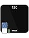 Digitale Personenwaage, BMI Körperwaage mit LED-Anzeige und Step-On-Technologie, Wagge mit Smartphone-App, Sicheres und Robustes Hartglas, 180 kg/396lbs, Schwarz