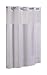 Hookless Escape Shower Curtain, With Snap in Liner, White With White Stripe, 71 in. X 74 in.
